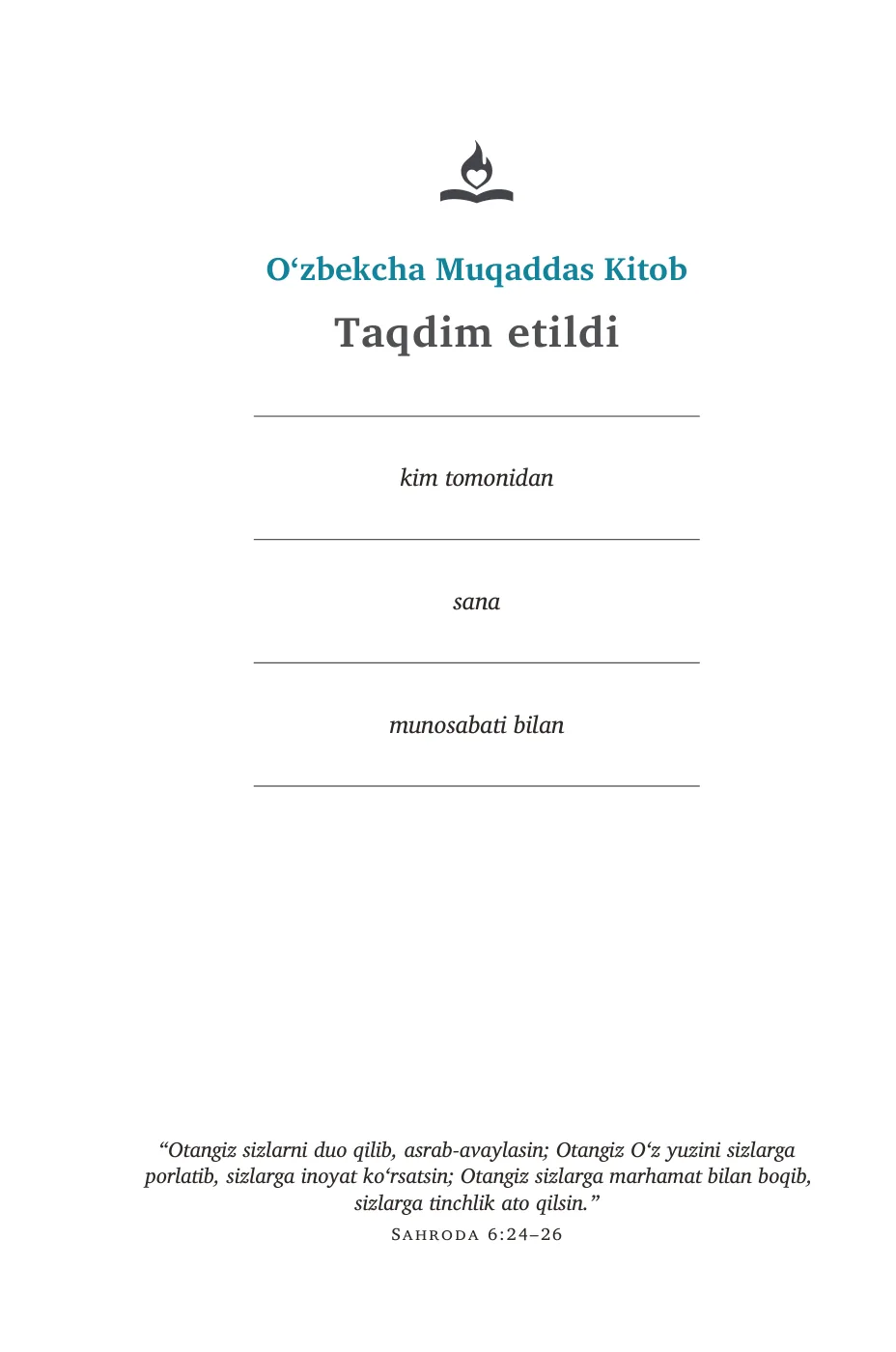 Oʻzbekcha Muqaddas Kitob — sample page 7 of 58