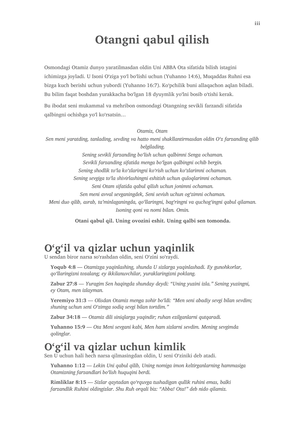 Otangni qabul qilish — sample page 11 of 58