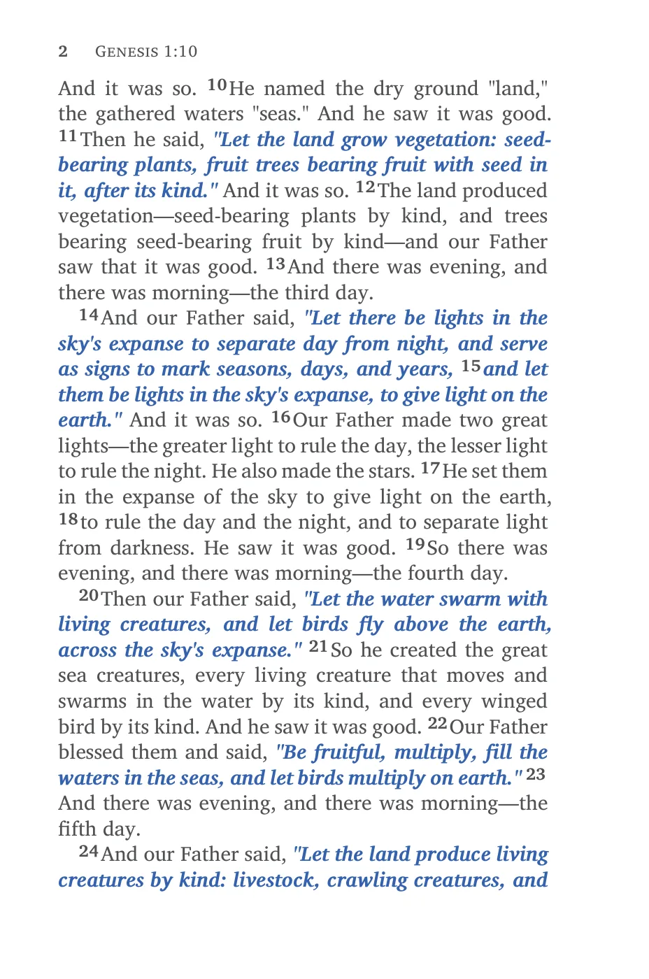 Genesis 1 (cont.) — sample page 12 of 60