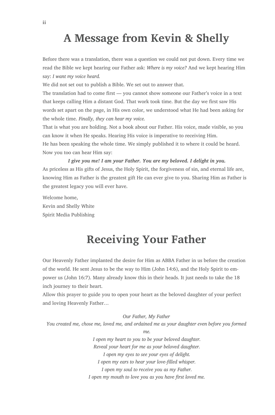 A Message from Kevin & Shelly — sample page 8 of 56