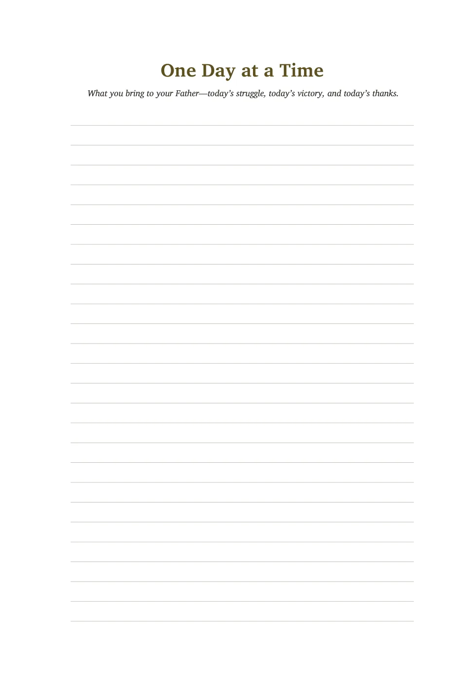 One Day at a Time — sample page 12 of 56