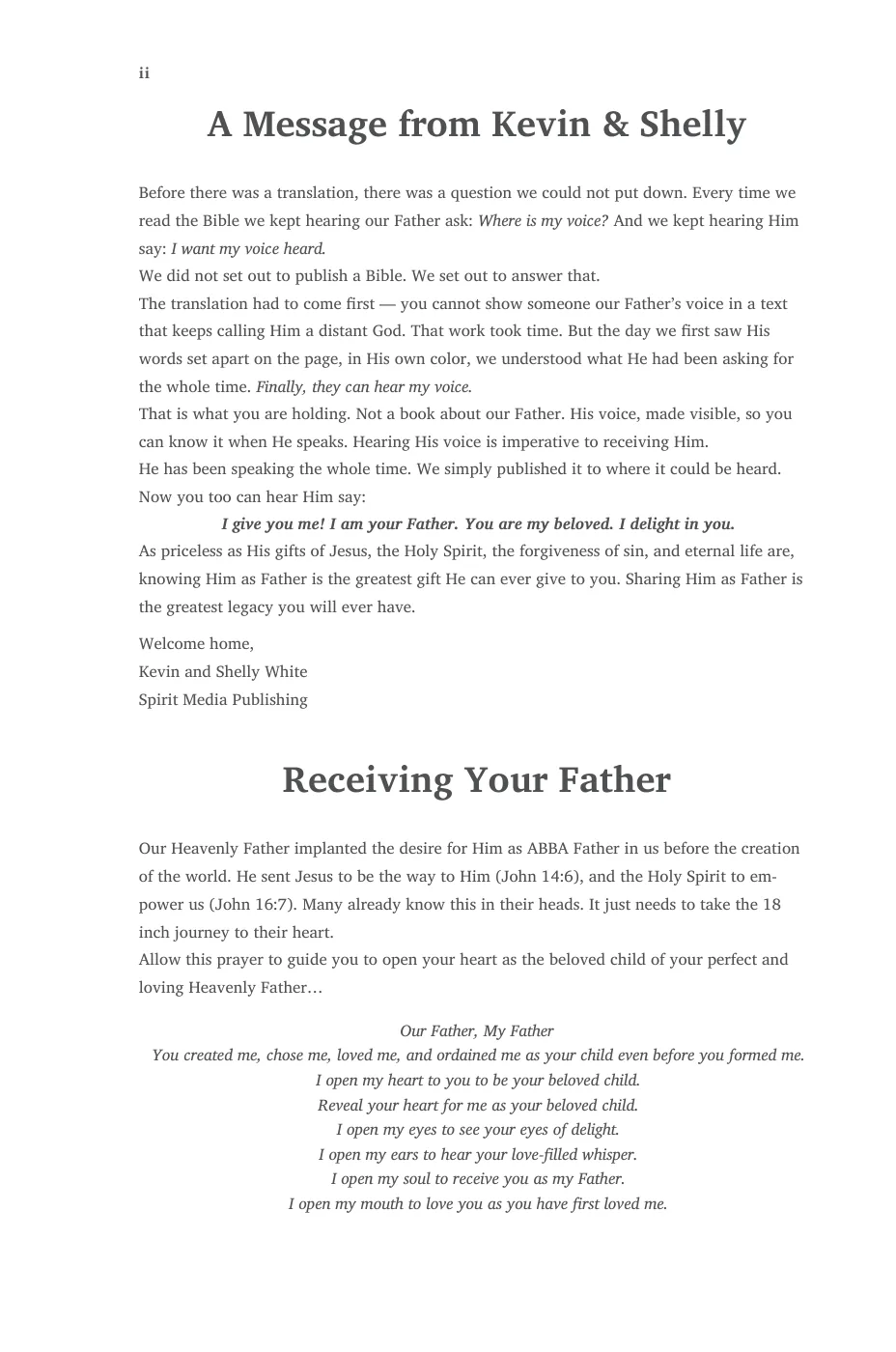 A Message from Kevin & Shelly — sample page 8 of 56