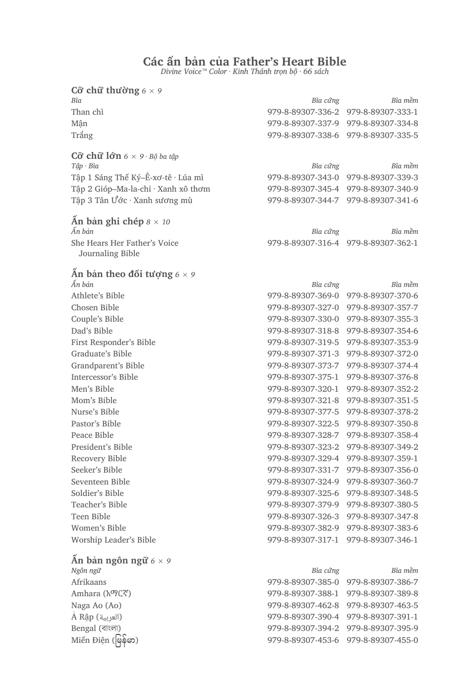 Các ấn bản của Father’s Heart Bible — sample page 3 of 58