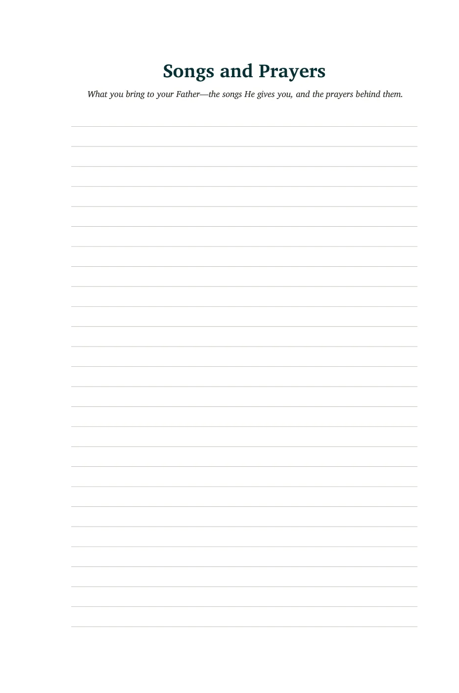 Songs and Prayers — sample page 12 of 56
