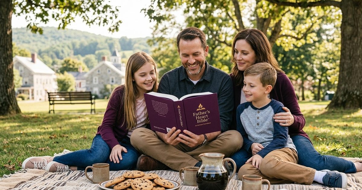 A reader with the Father's Heart Bible Divine Voice Color edition